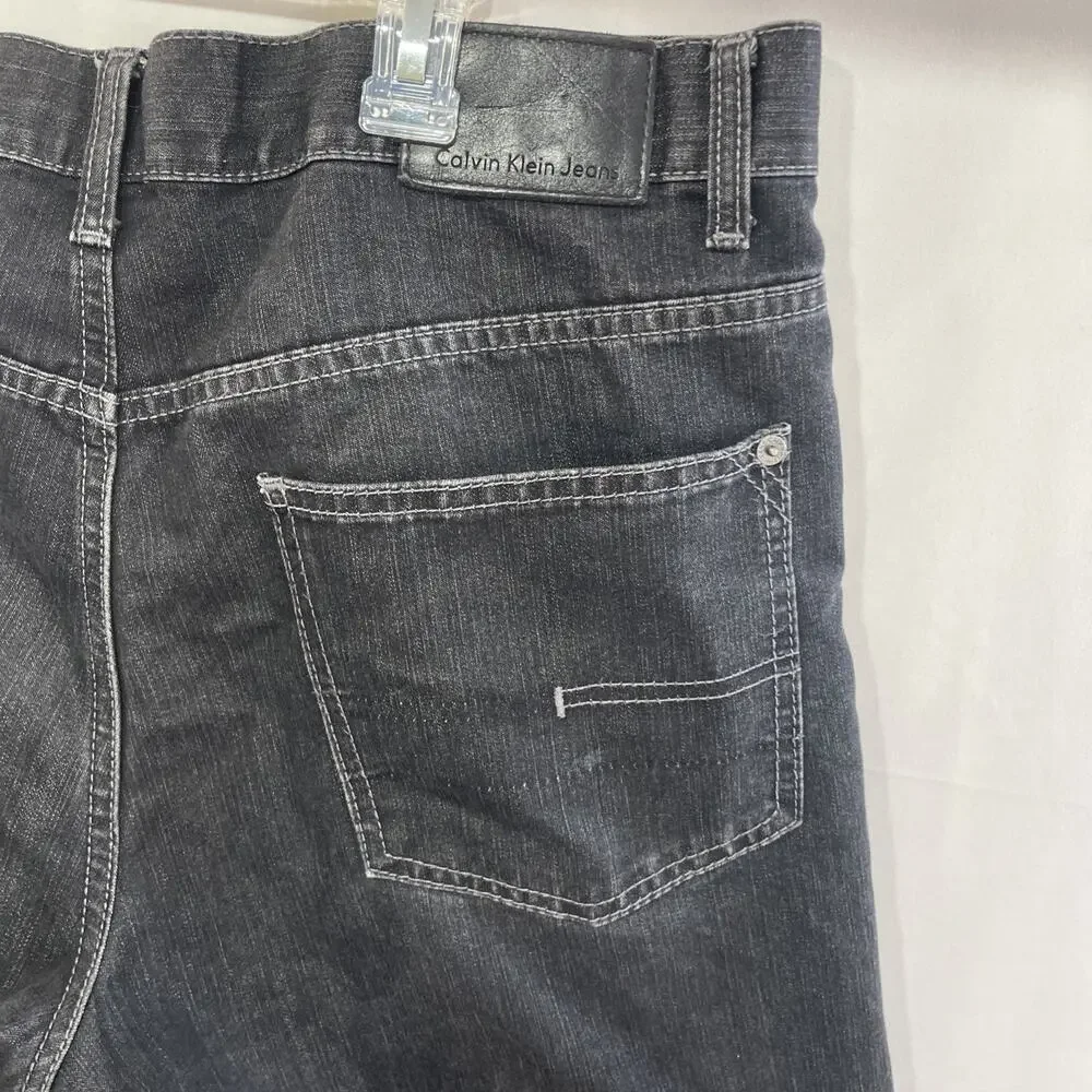 CALVIN KLEIN Men’s EASY FIT BLACK JEANS Size 34x32 Baggy Wide Leg